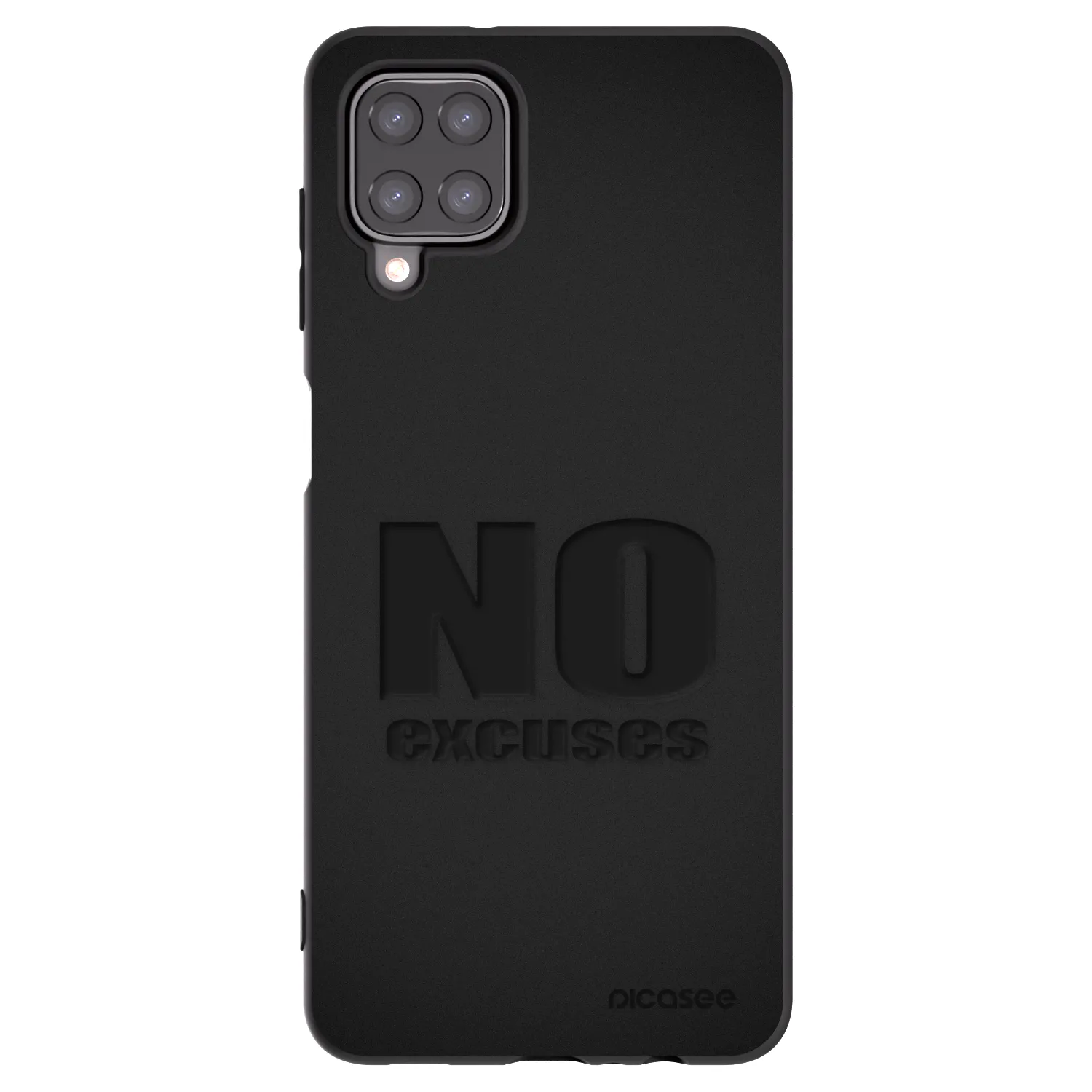 Picasee Samsung Galaxy A12 A125F Hülle - Schwarzes Silikon - No Excuses