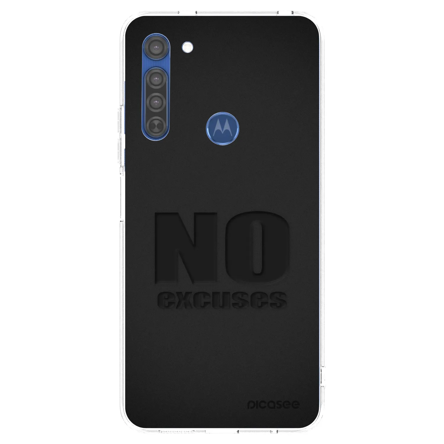 Picasee Motorola Moto G8 Hülle - Transparentes Silikon - No Excuses