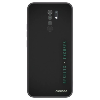 Picasee Xiaomi Redmi 9 Hülle - Schwarzes Silikon - Results x Excuses