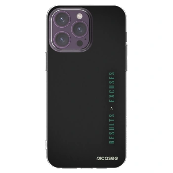 Picasee Apple iPhone 14 Pro Max Hülle - Transparentes Silikon - Results x Excuses