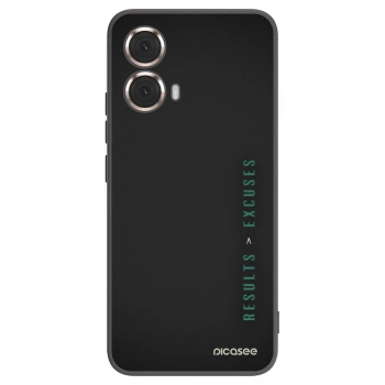 Picasee Motorola Moto G85 Hülle - Schwarzes Silikon - Results x Excuses