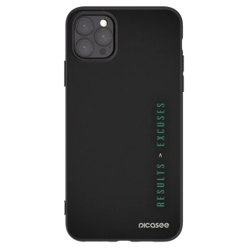 Picasee Apple iPhone 11 Pro Max Hülle - Schwarzes Silikon - Results x Excuses