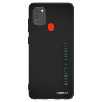 Picasee Samsung Galaxy A21s Hülle - Schwarzes Silikon - Results x Excuses