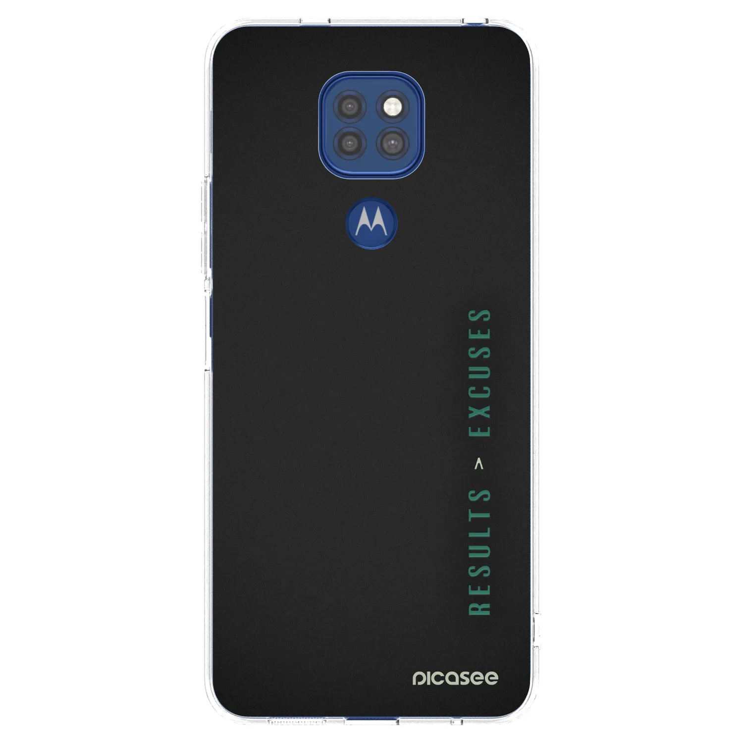 Picasee Motorola Moto G9 Play Hülle - Transparentes Silikon - Results x Excuses