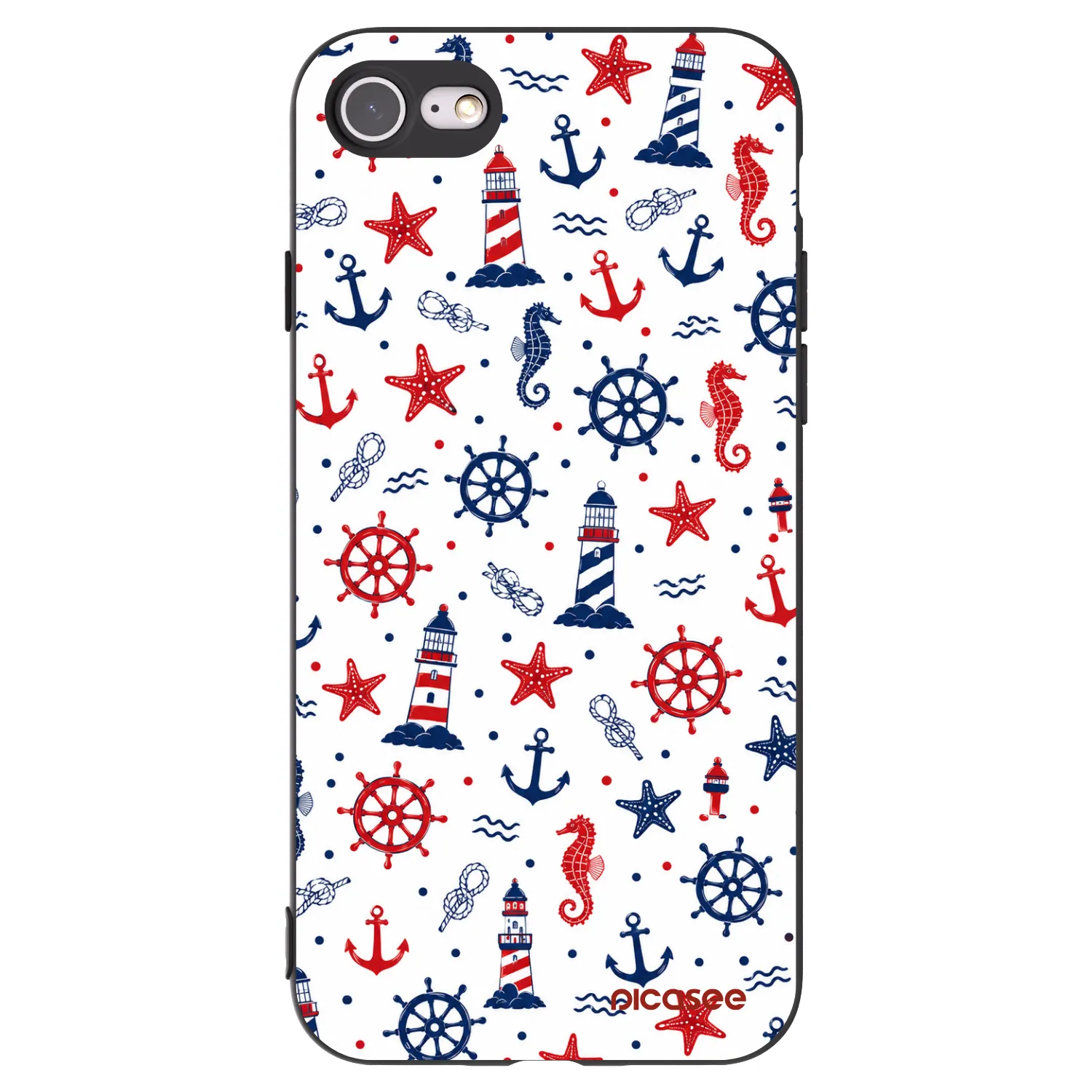 Picasee Apple iPhone 8 Hülle - Schwarzes Silikon - Sailor Vibes
