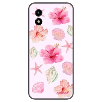 Picasee Vivo Y01 Hülle - Schwarzes Silikon - Blush Lagoon