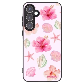 Picasee Samsung Galaxy A55 5G A556B Hülle - Schwarzes Silikon - Blush Lagoon