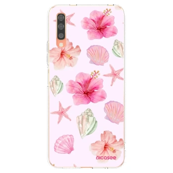 Picasee Samsung Galaxy A70 A705F Hülle - Transparentes Silikon - Blush Lagoon