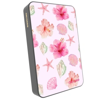 Picasee Powerbank mit MagSafe 10 000 mAh Grau - Blush Lagoon