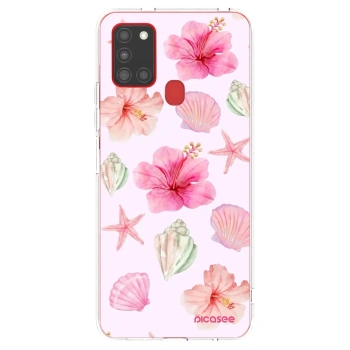 Picasee Samsung Galaxy A21s Hülle - Transparentes Silikon - Blush Lagoon