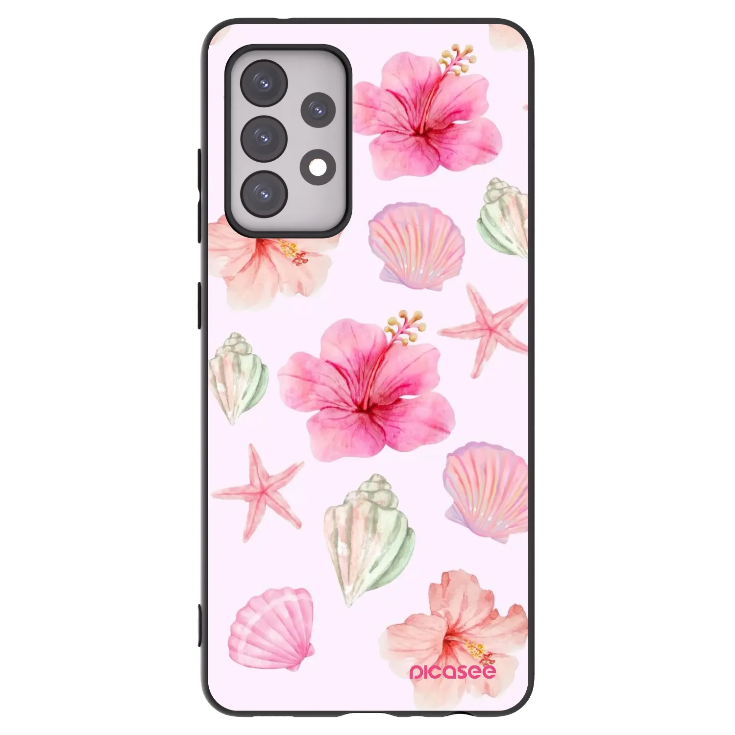Picasee Samsung Galaxy A52 5G A525F Hülle - Schwarzes Silikon - Blush Lagoon