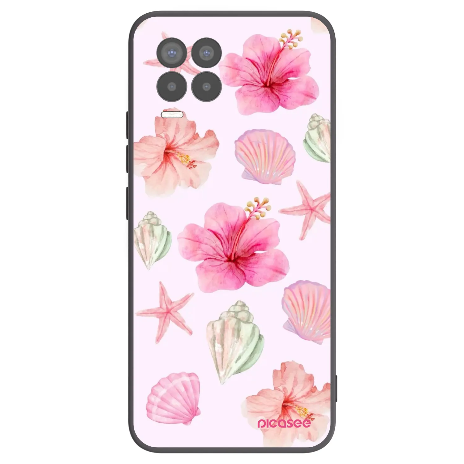 Picasee Realme 8 4G Hülle - Schwarzes Silikon - Blush Lagoon