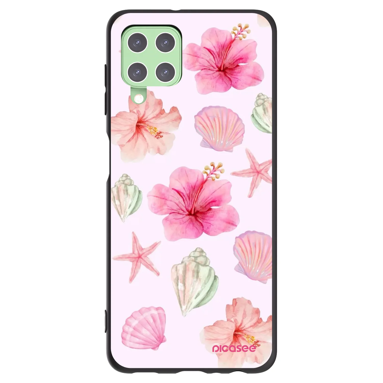 Picasee Samsung Galaxy A22 A225F 4G Hülle - Schwarzes Silikon - Blush Lagoon