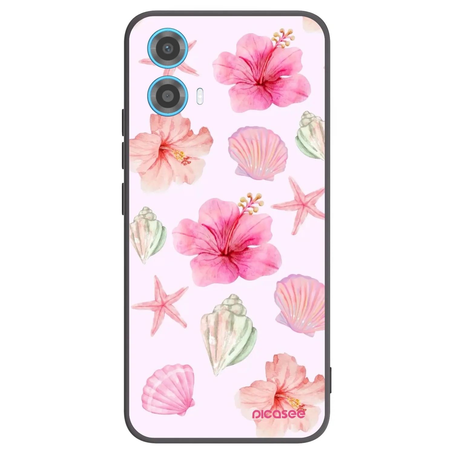 Picasee Motorola Moto G34 5G Hülle - Schwarzes Silikon - Blush Lagoon