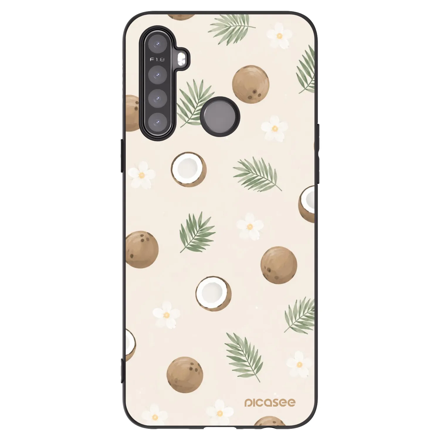 Picasee Realme 5 Hülle - Schwarzes Silikon - Coconut Breeze