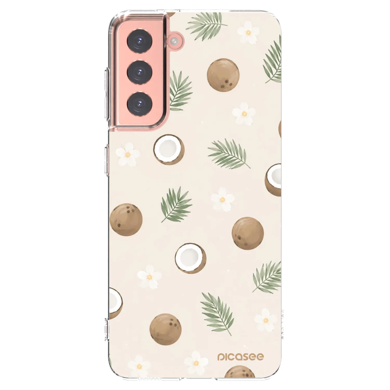 Picasee Samsung Galaxy S21 5G G991B Hülle - Transparentes Silikon - Coconut Breeze