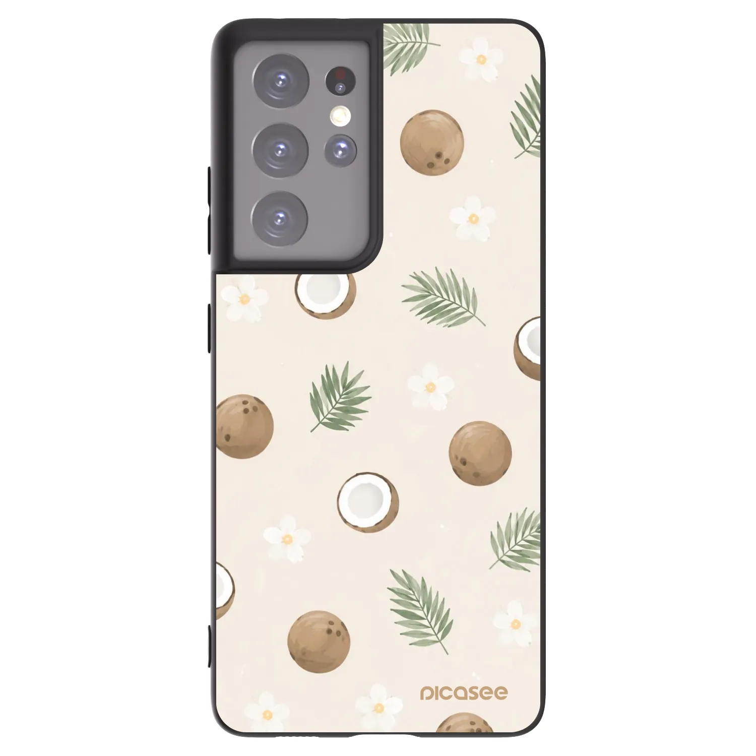 Picasee Samsung Galaxy S21 Ultra 5G G998B Hülle - Schwarzes Silikon - Coconut Breeze