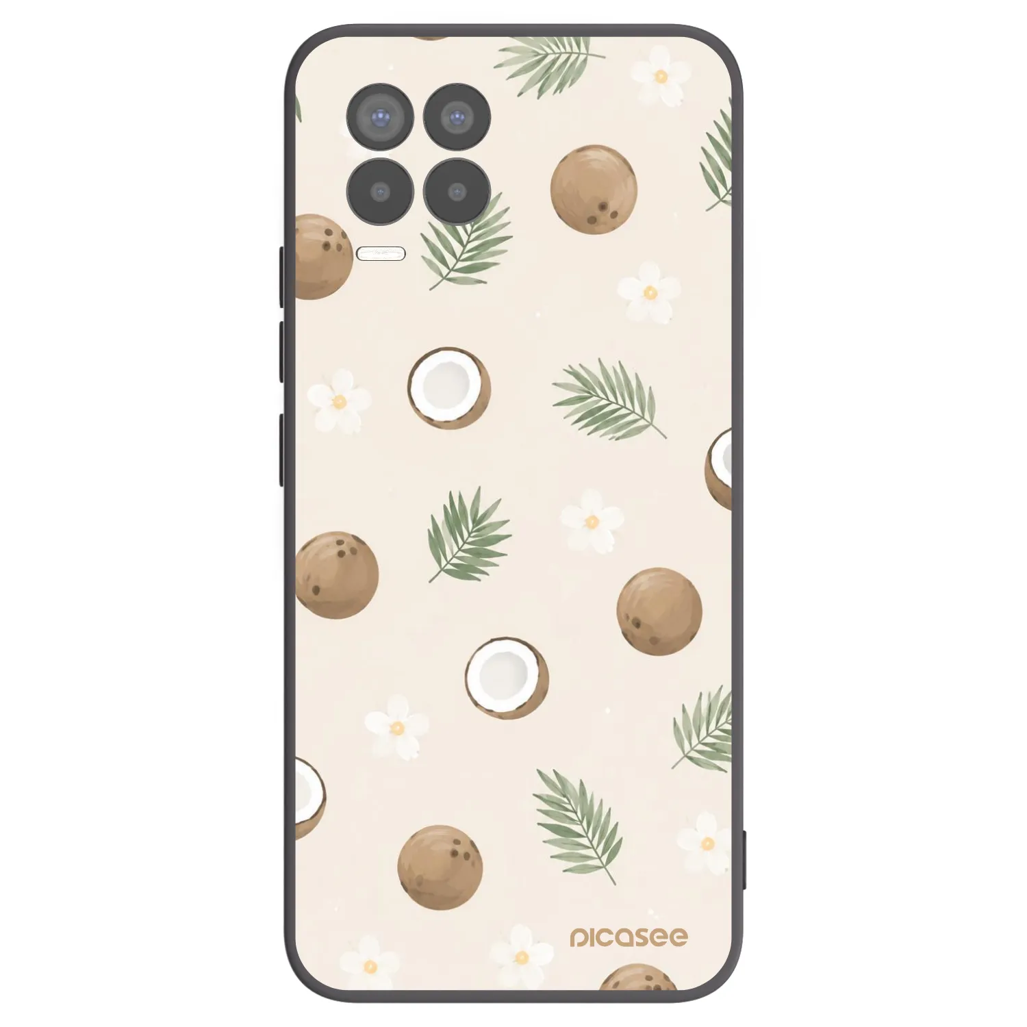 Picasee Realme 8 4G Hülle - Schwarzes Silikon - Coconut Breeze