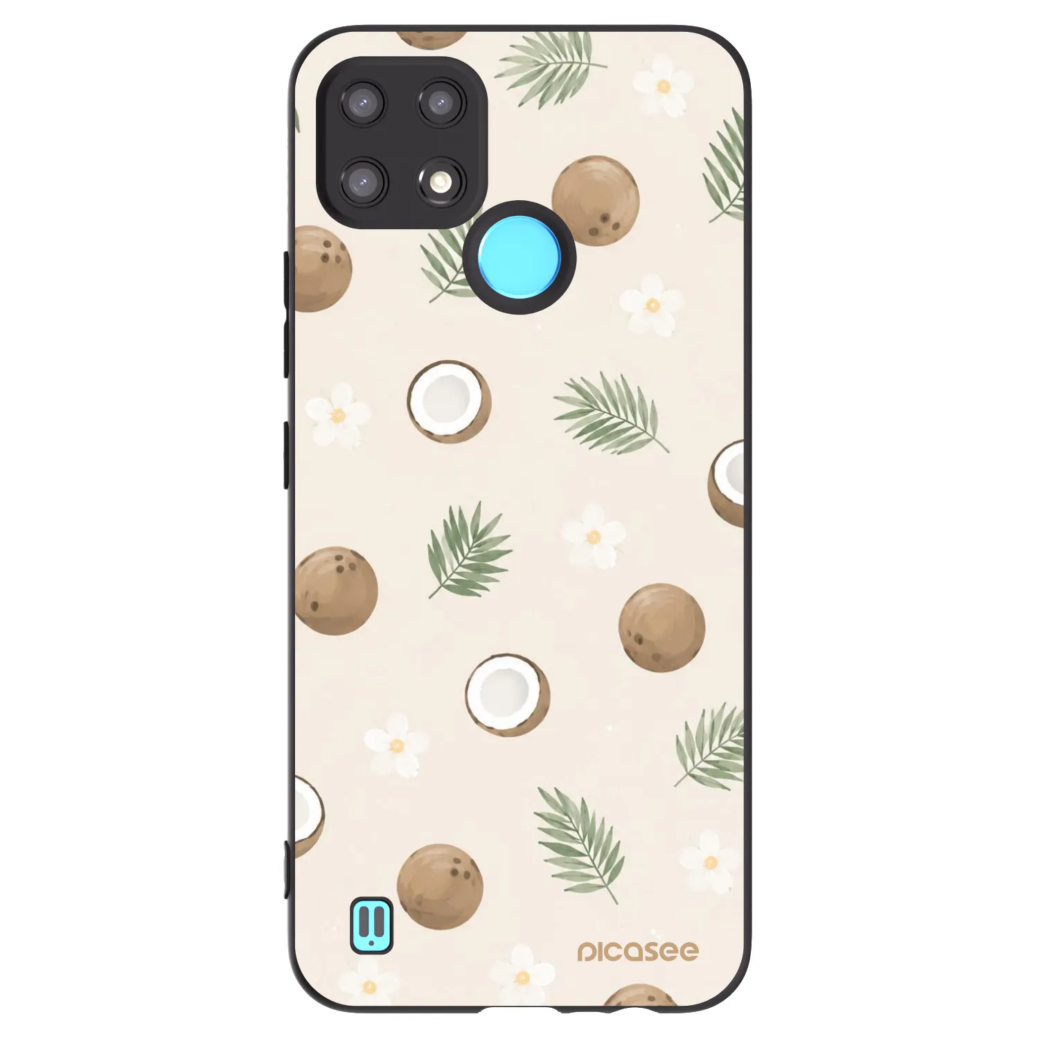 Picasee Realme C21 Hülle - Schwarzes Silikon - Coconut Breeze