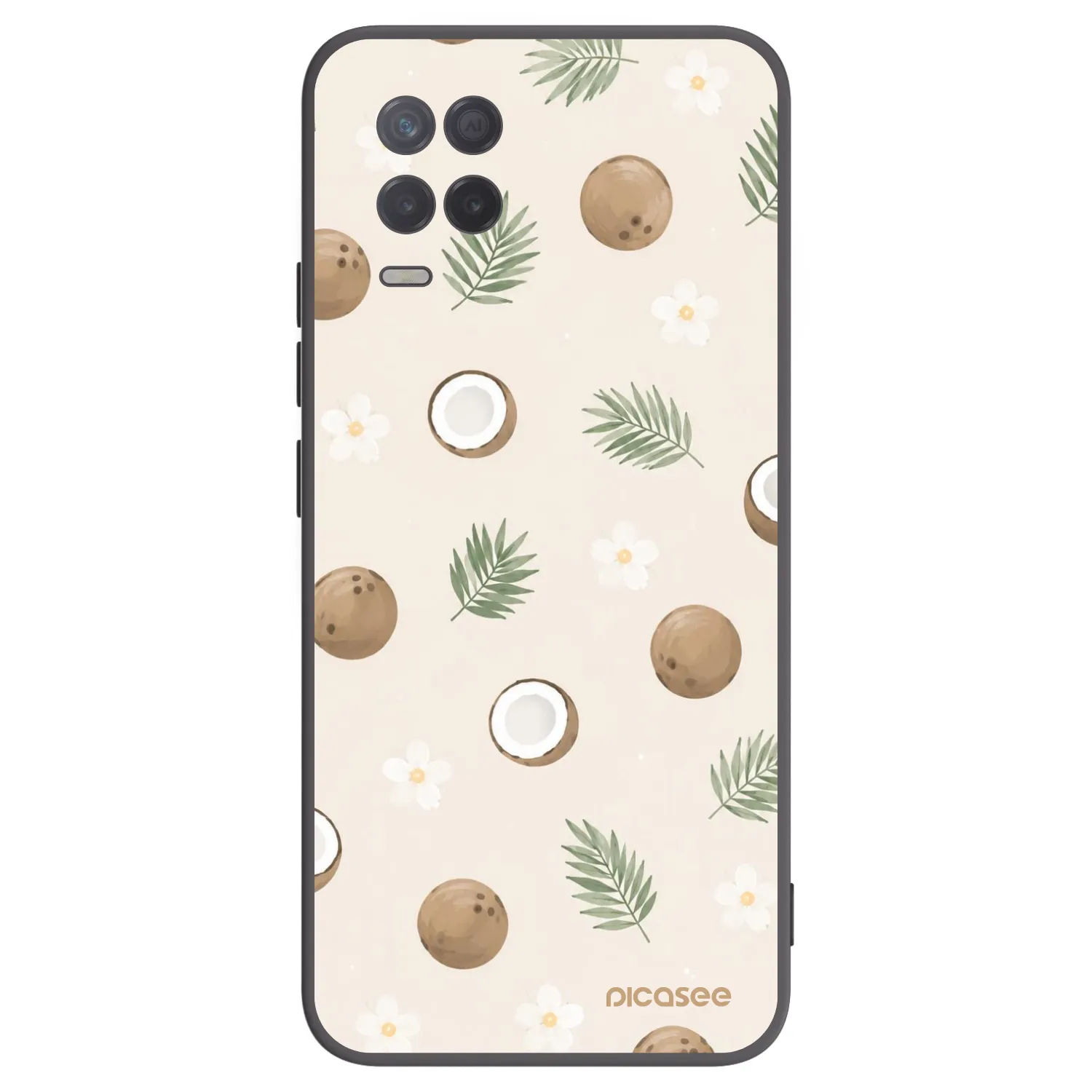 Picasee Realme 8 5G Hülle - Schwarzes Silikon - Coconut Breeze
