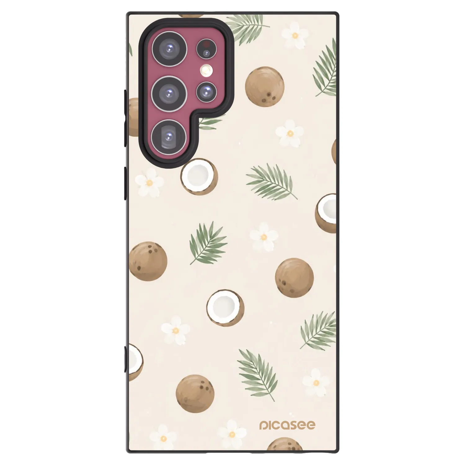 Picasee Samsung Galaxy S22 Ultra 5G Hülle - Schwarzes Silikon - Coconut Breeze