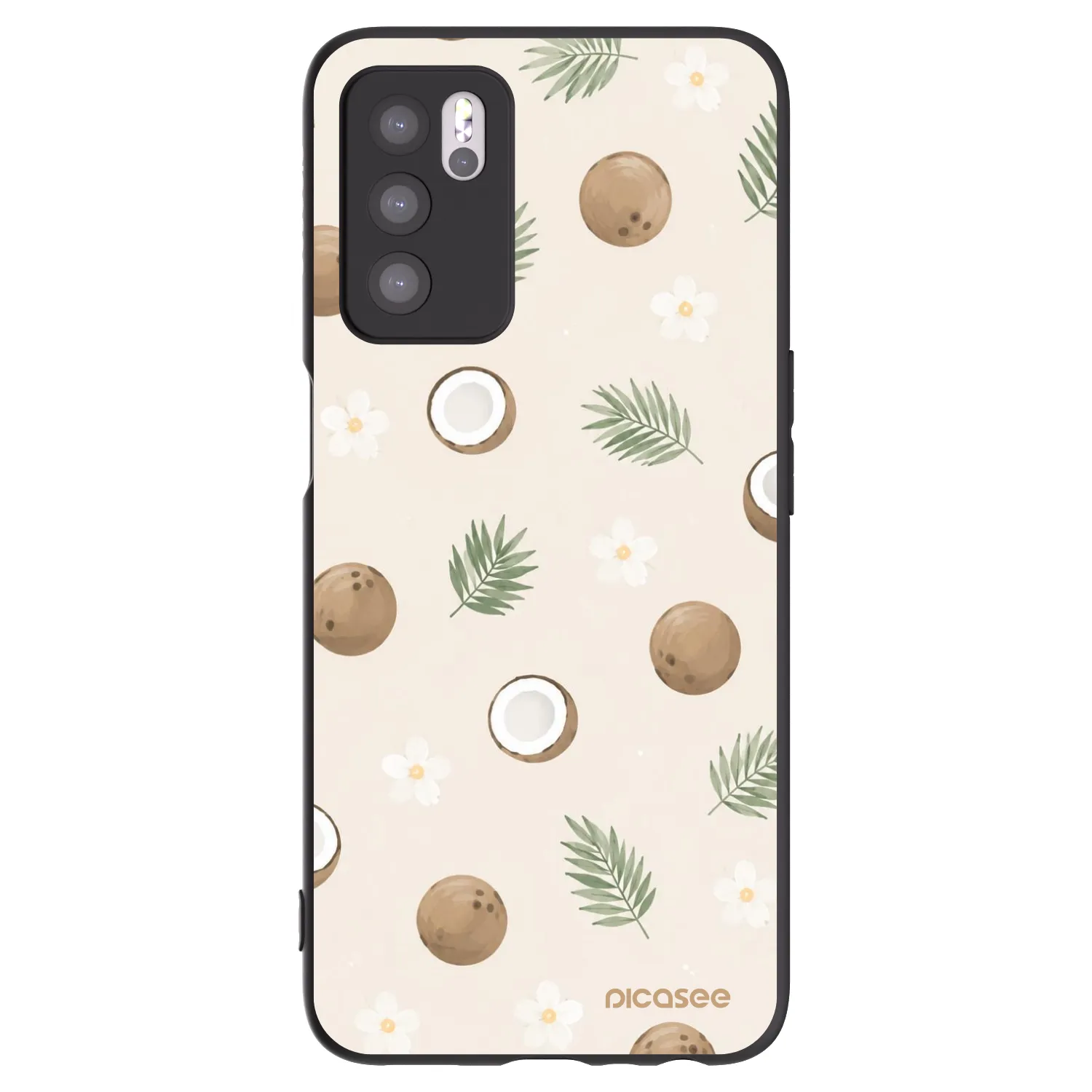 Picasee OPPO A16s Hülle - Schwarzes Silikon - Coconut Breeze