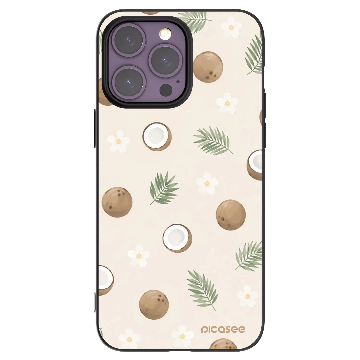 Picasee Apple iPhone 14 Pro Max Hülle - Schwarzes Silikon - Coconut Breeze