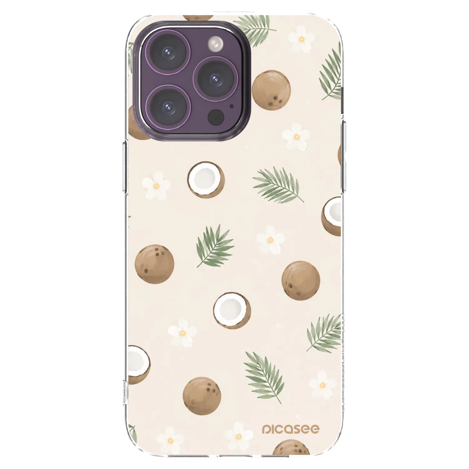 Picasee Apple iPhone 14 Pro Max Hülle - Transparentes Silikon - Coconut Breeze