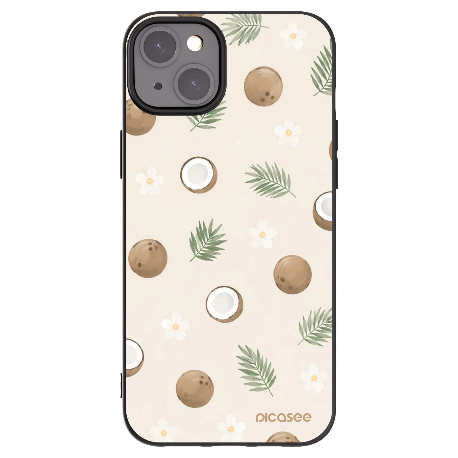 Picasee Apple iPhone 15 Plus Hülle - Schwarzes Silikon - Coconut Breeze