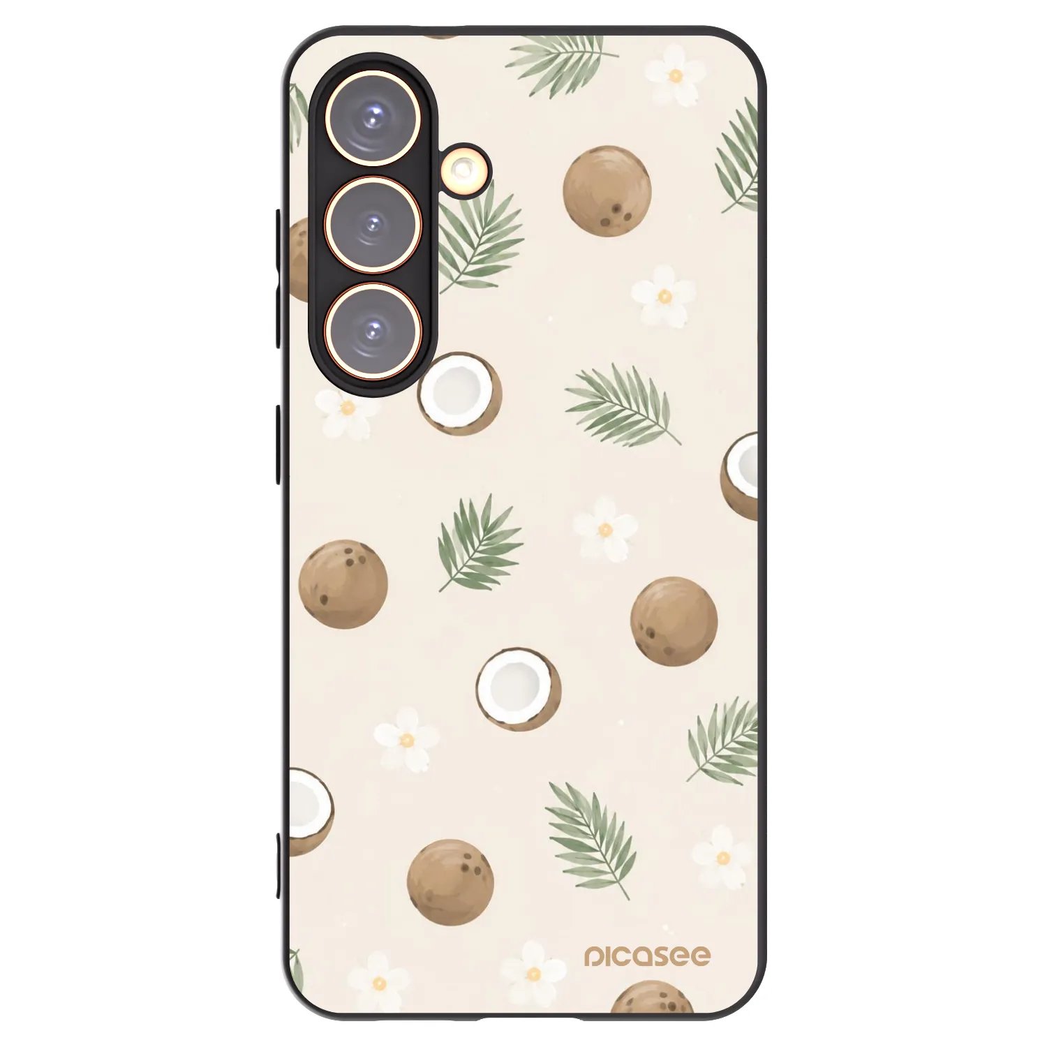 Picasee Samsung Galaxy S24 S921B 5G Hülle - Schwarzes Silikon - Coconut Breeze
