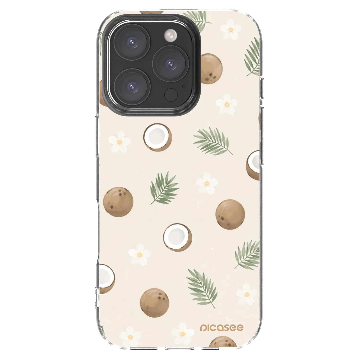 Picasee Apple iPhone 16 Pro Hülle - Transparentes Silikon - Coconut Breeze