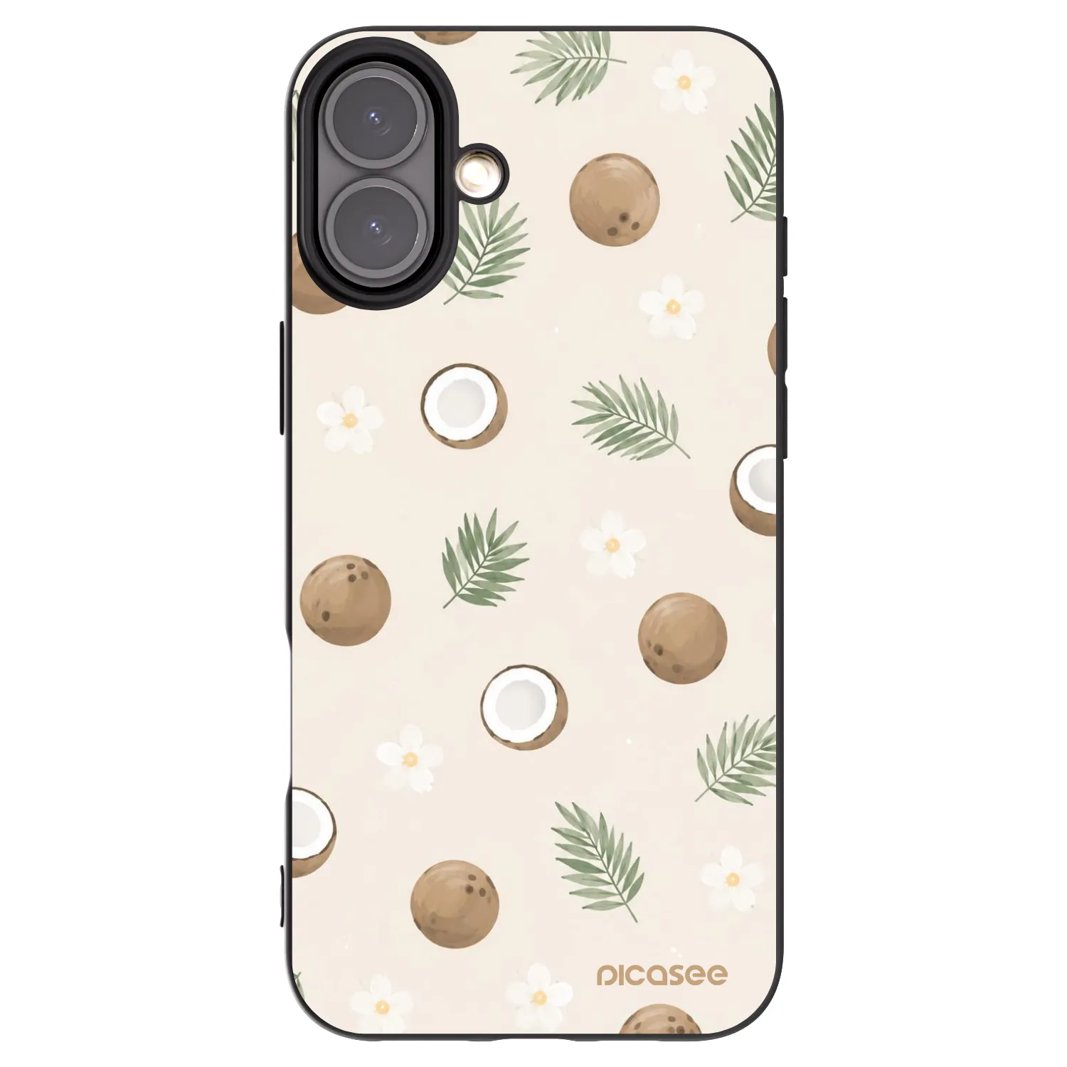 Picasee Apple iPhone 16 Plus Hülle - Schwarzes Silikon - Coconut Breeze