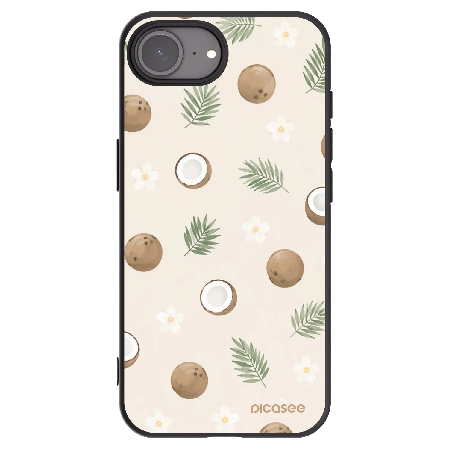 Picasee Apple iPhone 16e Hülle - Schwarzes Silikon - Coconut Breeze