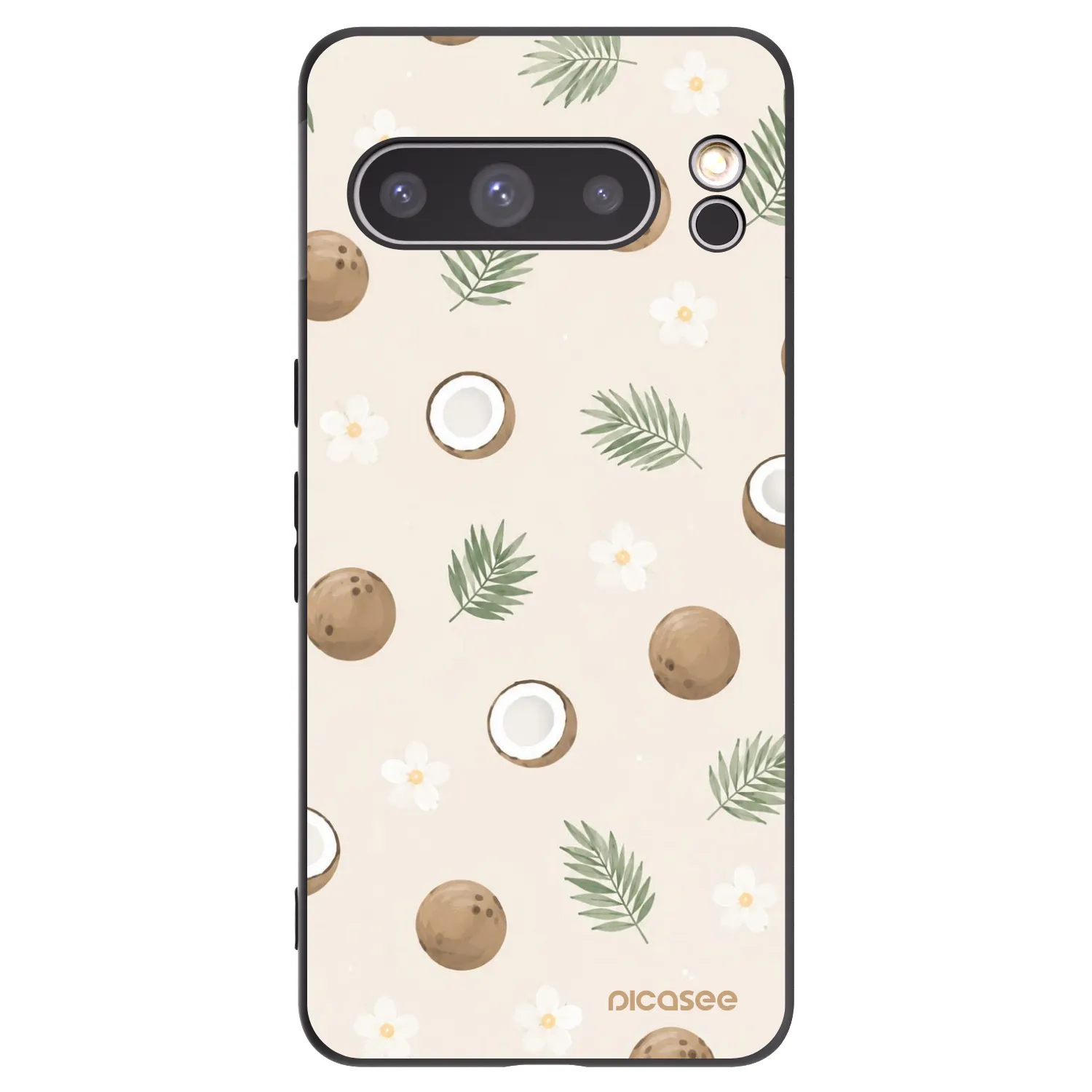 Picasee Google Pixel 8 Pro Hülle - Schwarzes Silikon - Coconut Breeze