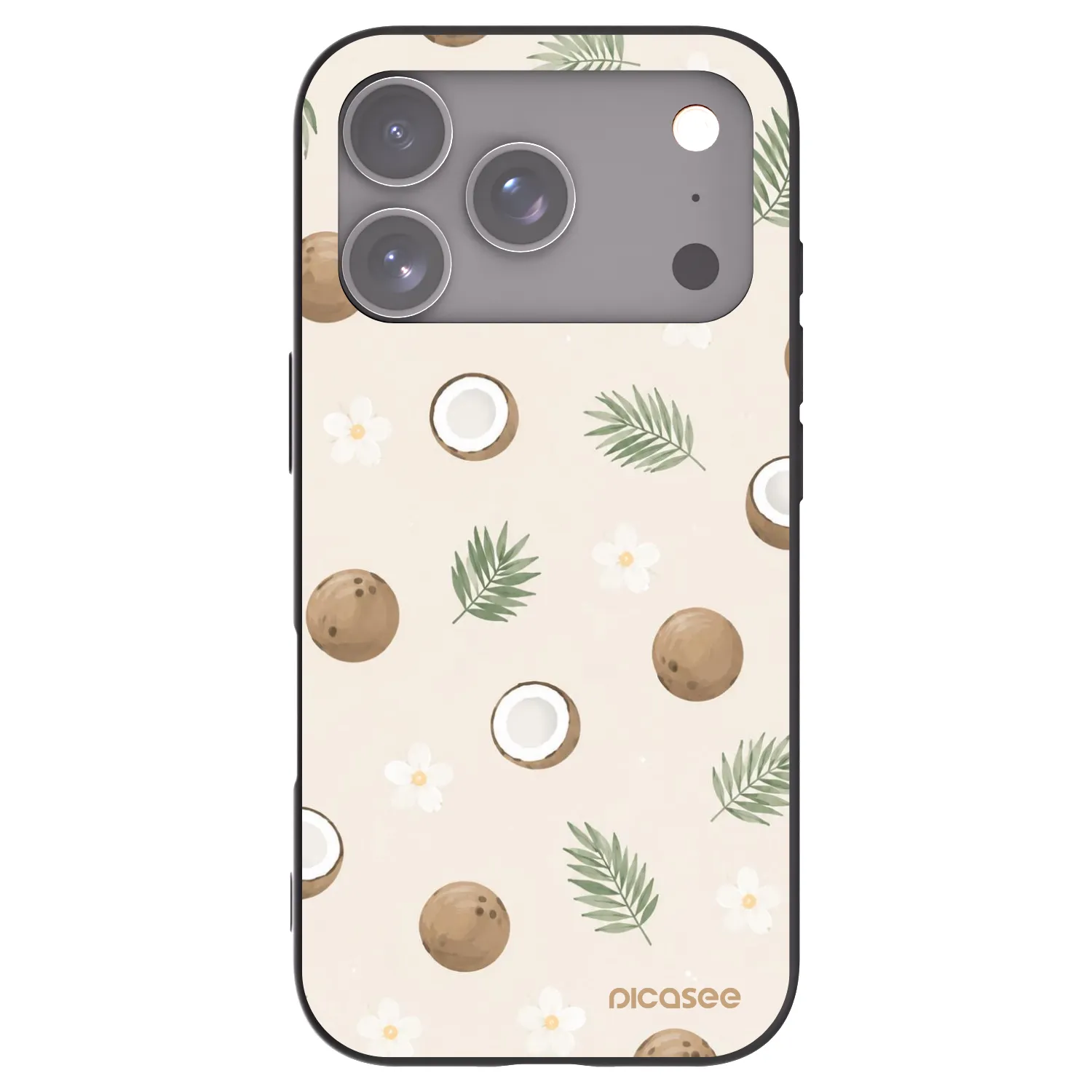 Picasee Apple iPhone 17 Pro Hülle - Schwarzes Silikon - Coconut Breeze