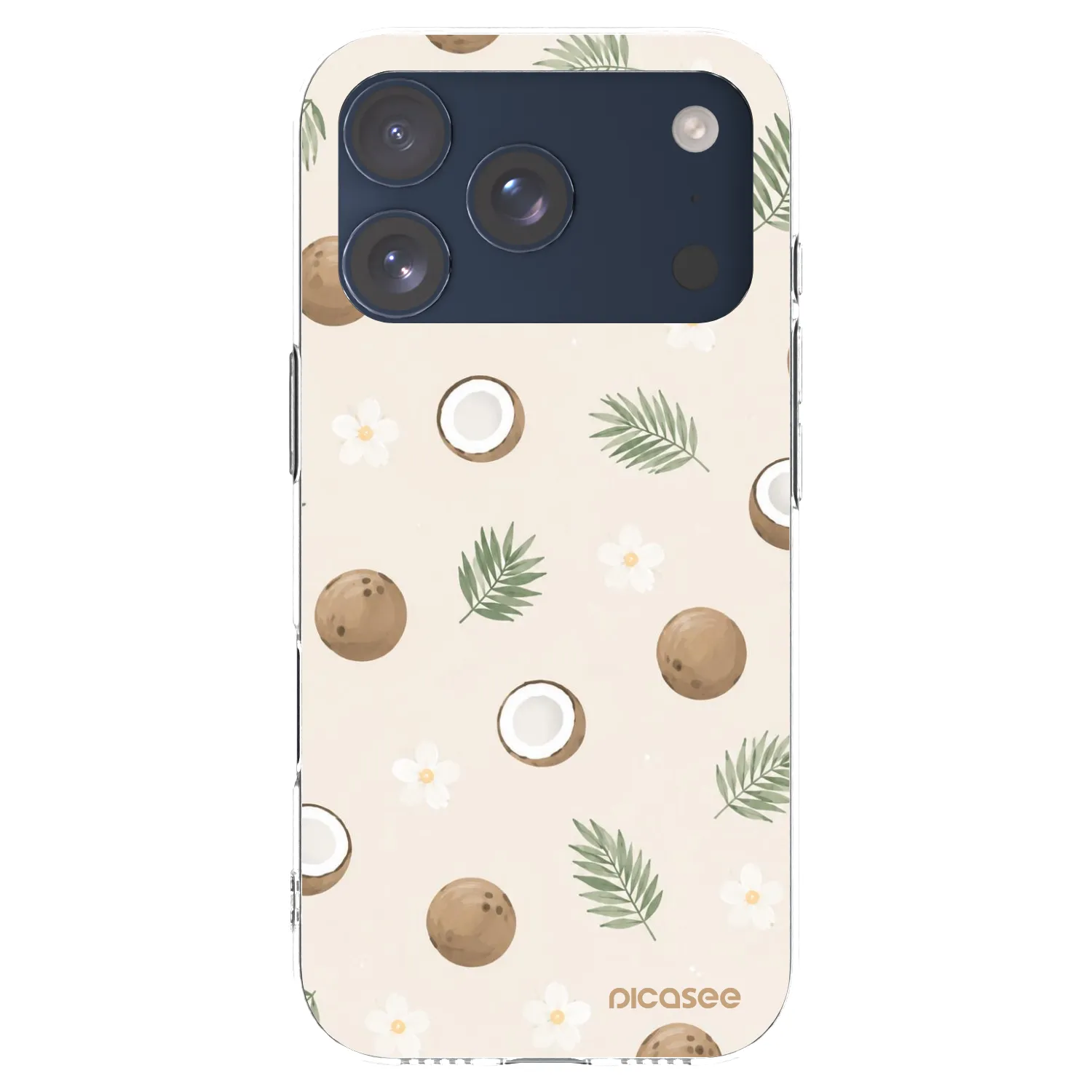 Picasee Apple iPhone 17 Pro Hülle - Transparentes Silikon - Coconut Breeze