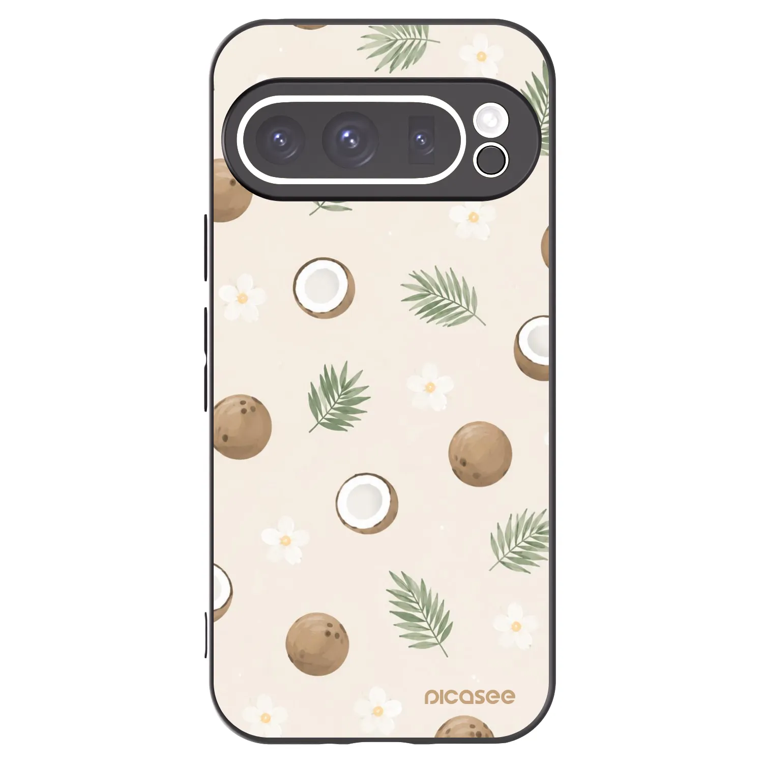 Picasee Google Pixel 9 Pro XL Hülle - Schwarzes Silikon - Coconut Breeze