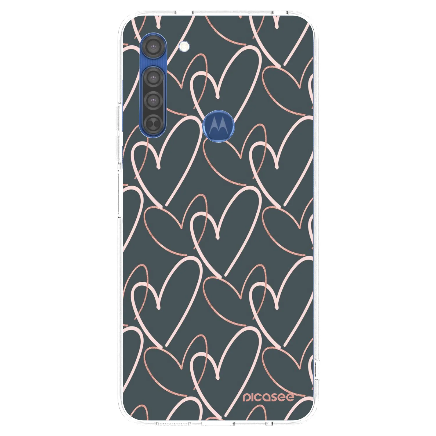 Picasee Motorola Moto G8 Hülle - Transparentes Silikon - Viel Liebe