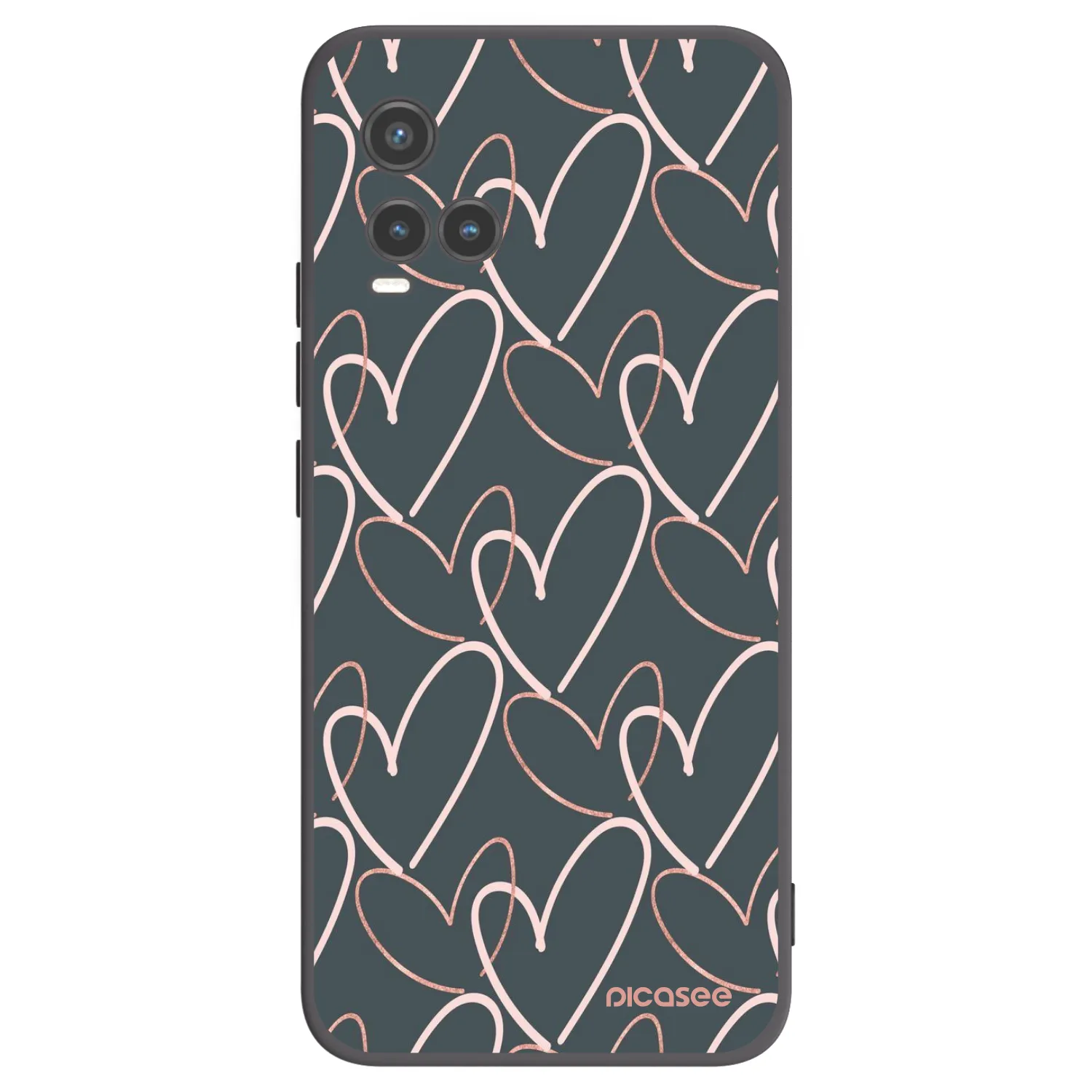 Picasee Vivo Y33s Hülle - Schwarzes Silikon - Viel Liebe