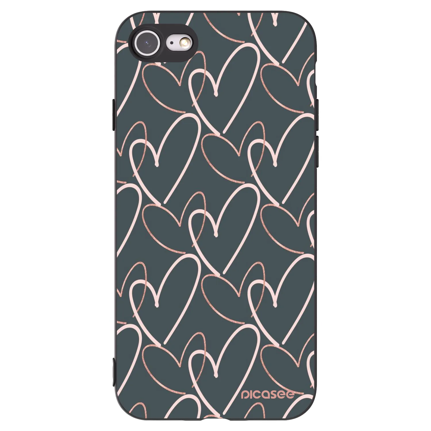 Picasee Apple iPhone SE 2022 Hülle - Schwarzes Silikon - Viel Liebe