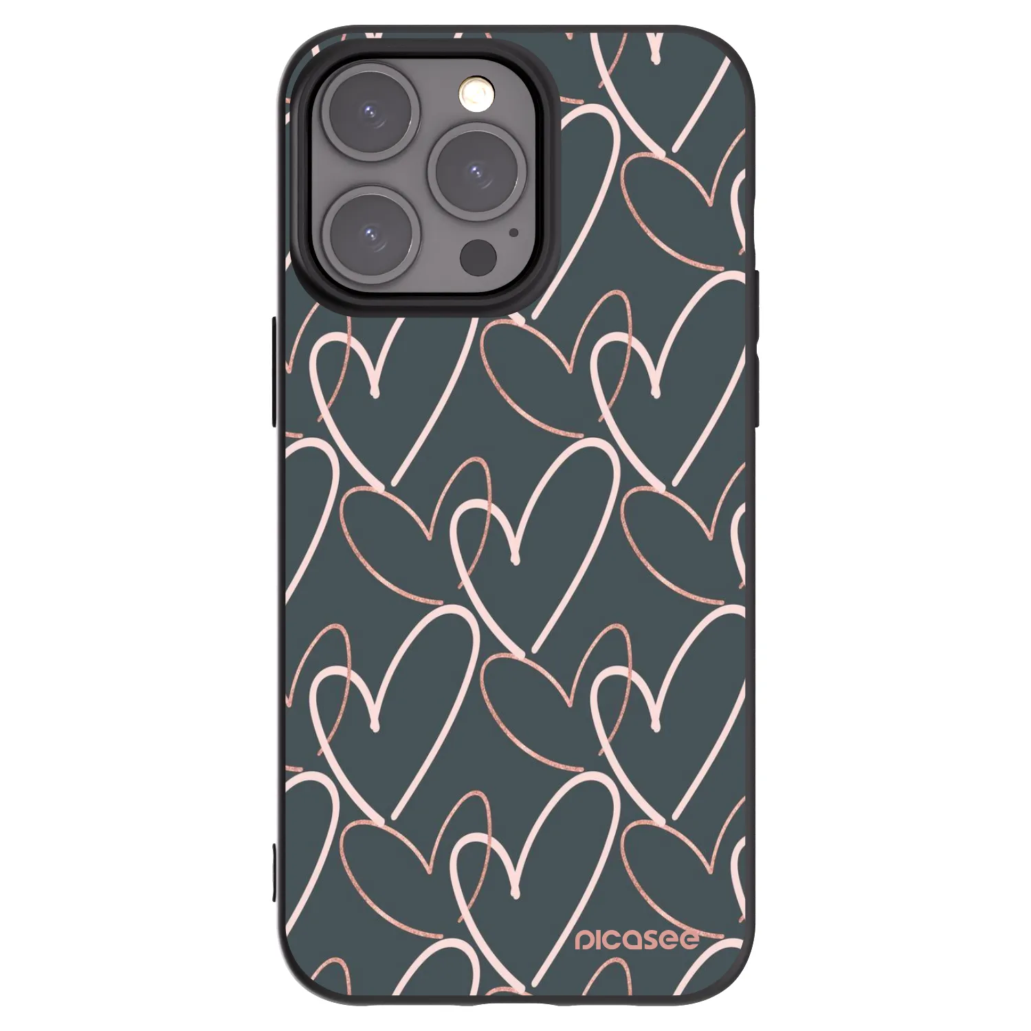 Picasee Apple iPhone 15 Pro Max Hülle - Schwarzes Silikon - Viel Liebe
