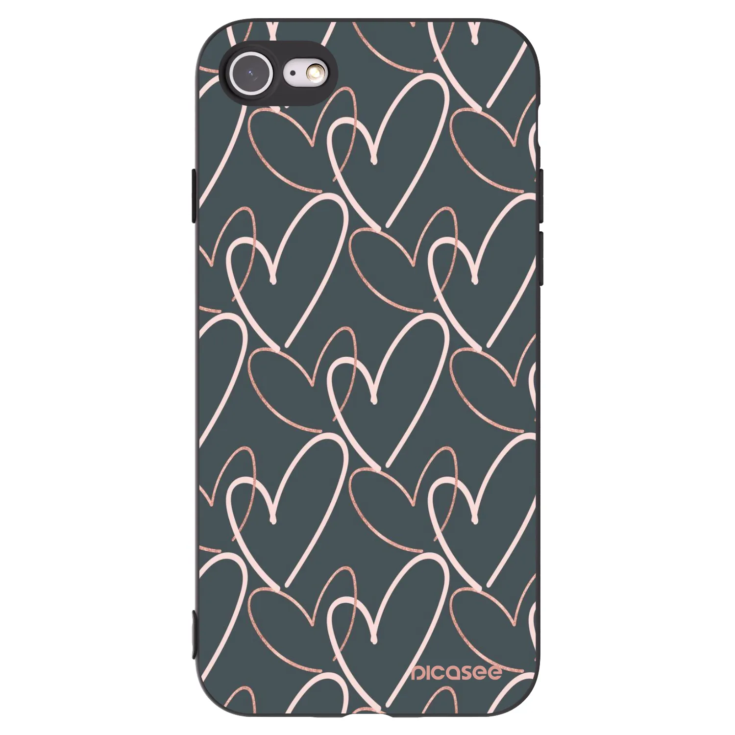 Picasee Apple iPhone 8 Hülle - Schwarzes Silikon - Viel Liebe