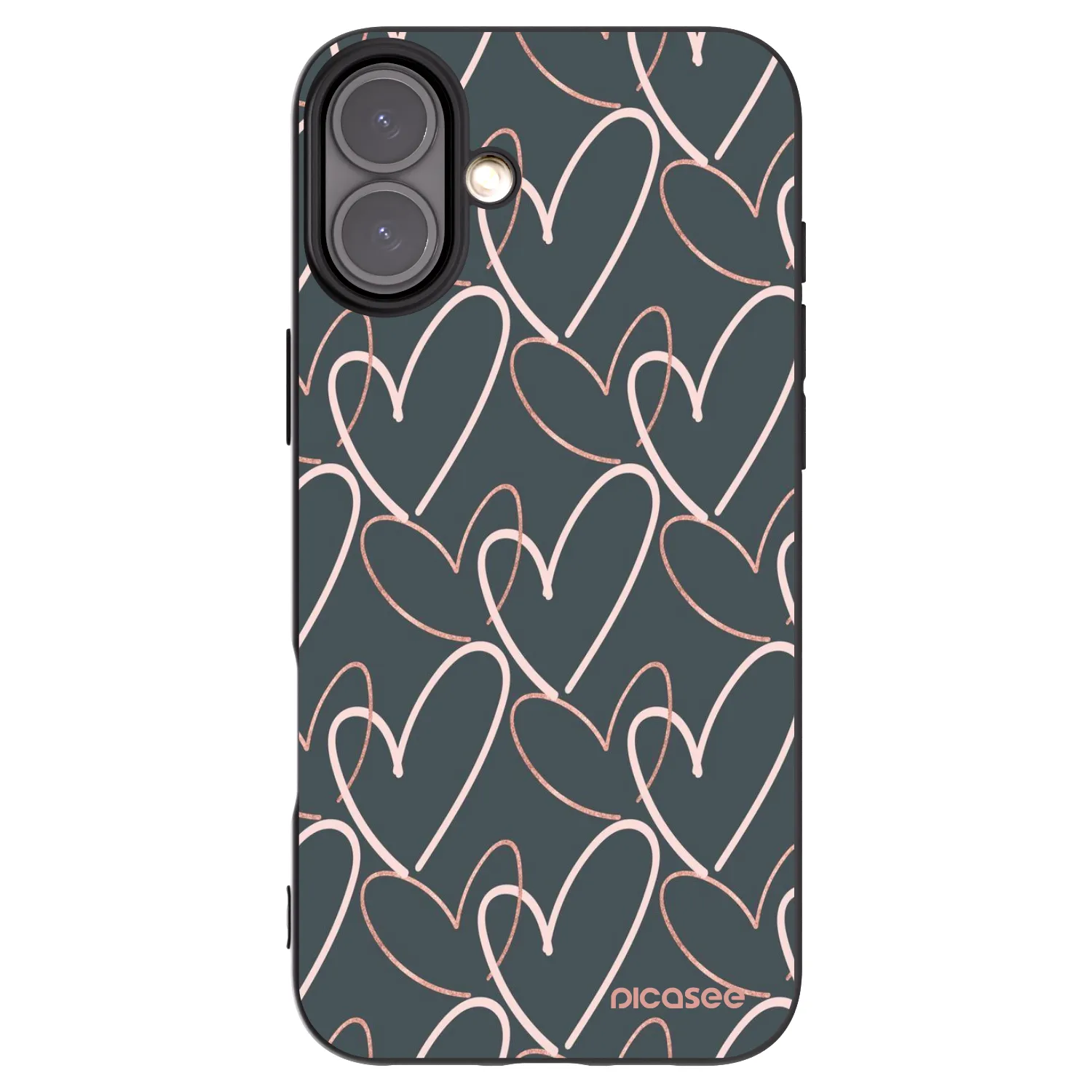 Picasee Apple iPhone 16 Plus Hülle - Schwarzes Silikon - Viel Liebe