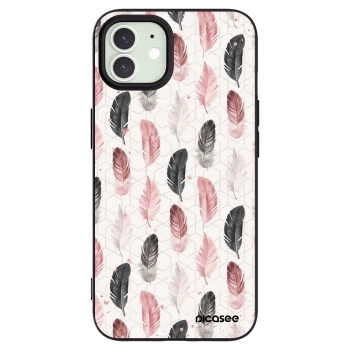 Picasee Apple iPhone 12 Pro Hülle - Schwarzes Silikon - Feder 2