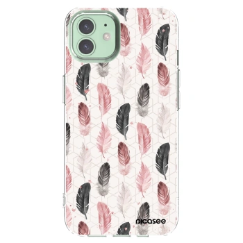 Picasee Apple iPhone 12 Pro Hülle - Transparentes Silikon - Feder 2