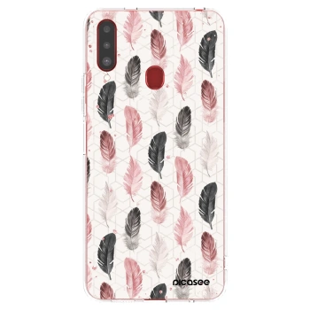 Picasee Samsung Galaxy A20s Hülle - Transparentes Silikon - Feder 2