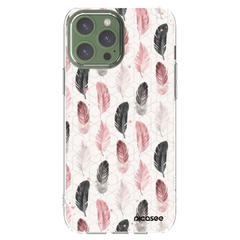 Picasee Apple iPhone 13 Pro Max Hülle - Transparentes Silikon - Feder 2
