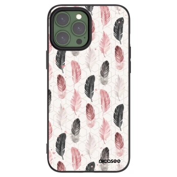 Picasee Apple iPhone 13 Pro Max Hülle - Schwarzes Silikon - Feder 2