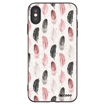 Picasee Apple iPhone XS Max Hülle - Schwarzes Silikon - Feder 2
