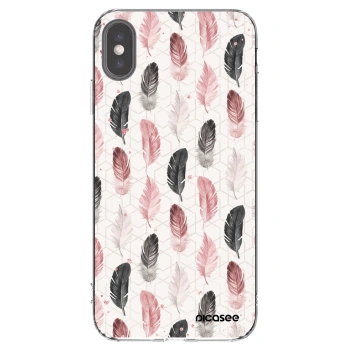 Picasee Apple iPhone XS Max Hülle - Transparentes Silikon - Feder 2